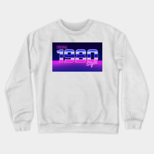 Original 1980 Style - 80s Neon Grid Nostalgia Crewneck Sweatshirt